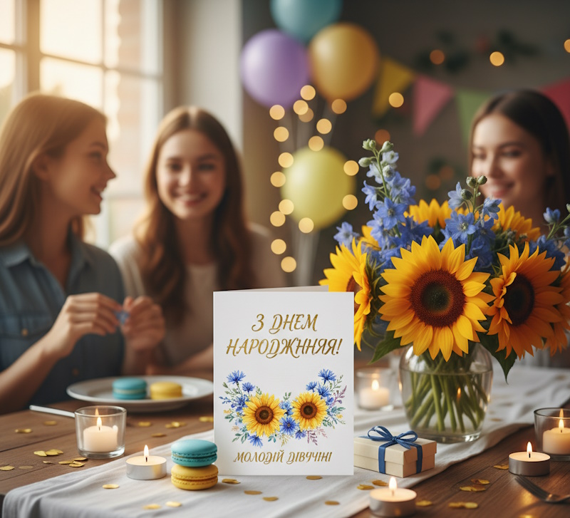 молодій дівчині з днем народження