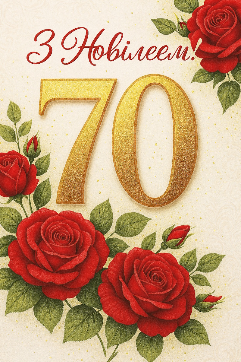 привітання з ювілеєм 70 років