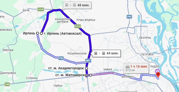 Розклад автобусного маршруту №400