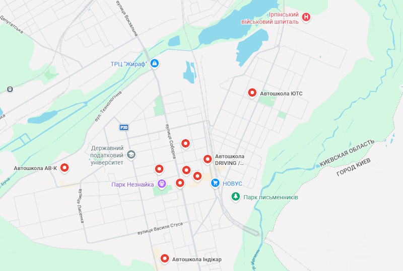 Автошколи в Ірпені - повний перелік